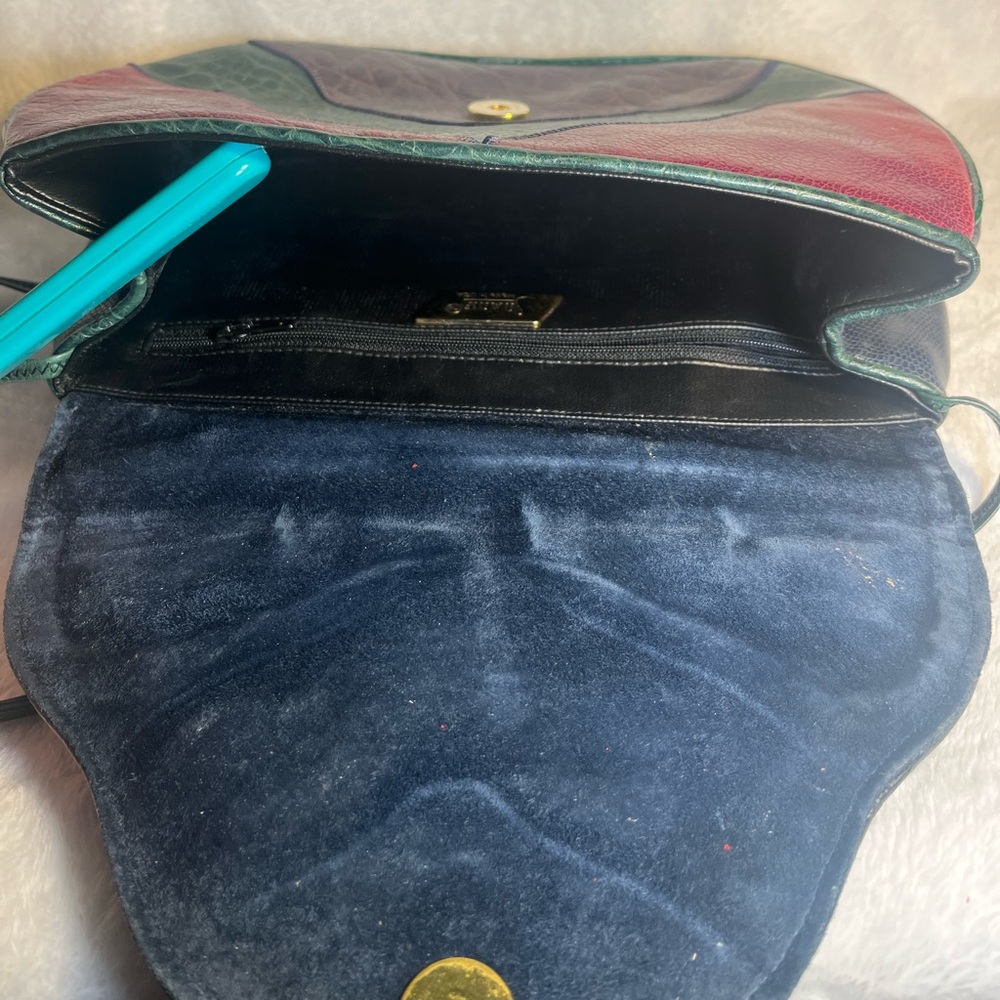 Vintage Sharif Leather Patchwork Pattern Handbag - image 3